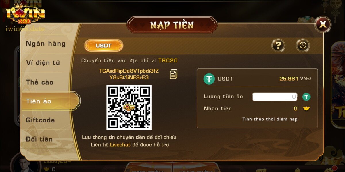 Quét mã nhanh chóng để nạp game bằng tiền ảo USDT
